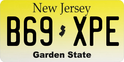 NJ license plate B69XPE