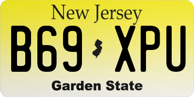 NJ license plate B69XPU