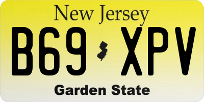 NJ license plate B69XPV