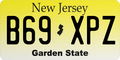 NJ license plate B69XPZ