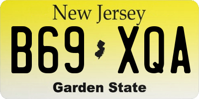 NJ license plate B69XQA