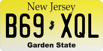 NJ license plate B69XQL
