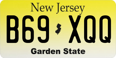 NJ license plate B69XQQ