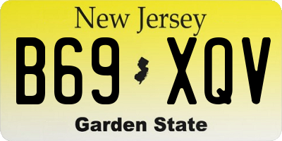 NJ license plate B69XQV