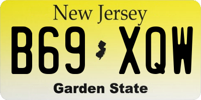 NJ license plate B69XQW