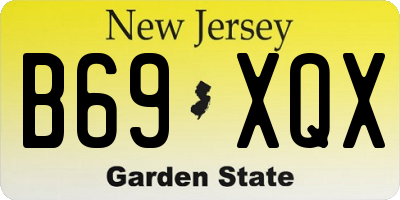 NJ license plate B69XQX