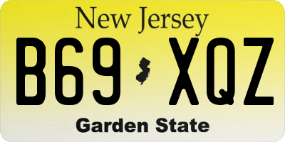 NJ license plate B69XQZ