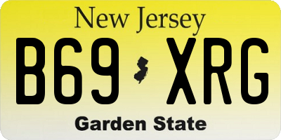 NJ license plate B69XRG