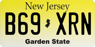 NJ license plate B69XRN
