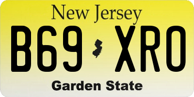NJ license plate B69XRO