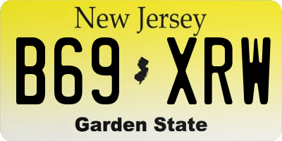 NJ license plate B69XRW