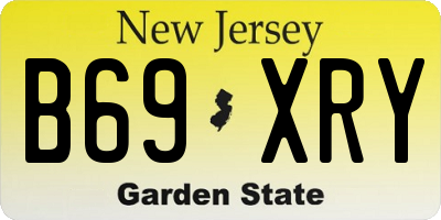 NJ license plate B69XRY