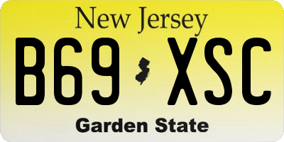 NJ license plate B69XSC