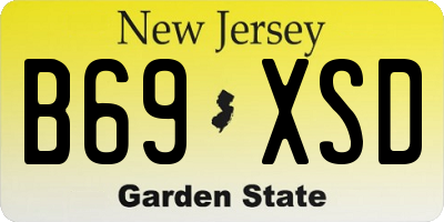 NJ license plate B69XSD