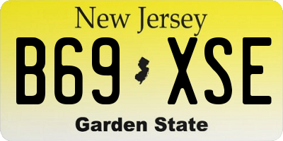 NJ license plate B69XSE