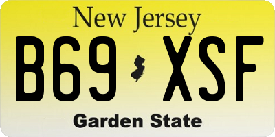 NJ license plate B69XSF