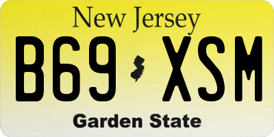 NJ license plate B69XSM