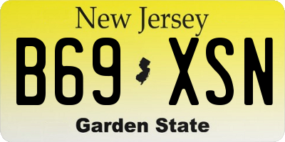 NJ license plate B69XSN