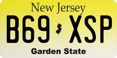 NJ license plate B69XSP