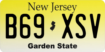 NJ license plate B69XSV