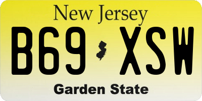 NJ license plate B69XSW