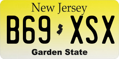 NJ license plate B69XSX