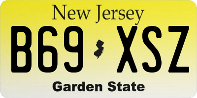 NJ license plate B69XSZ