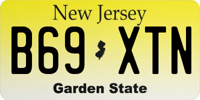 NJ license plate B69XTN