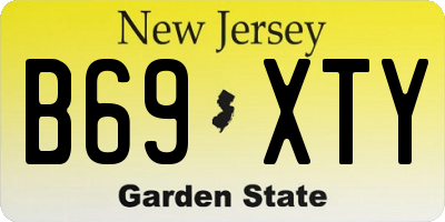 NJ license plate B69XTY