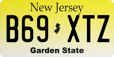 NJ license plate B69XTZ