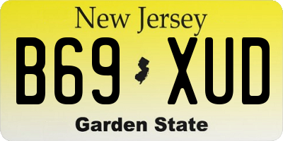 NJ license plate B69XUD