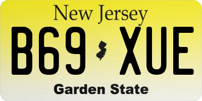 NJ license plate B69XUE