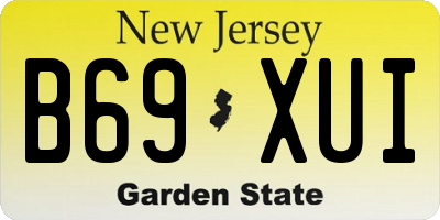 NJ license plate B69XUI