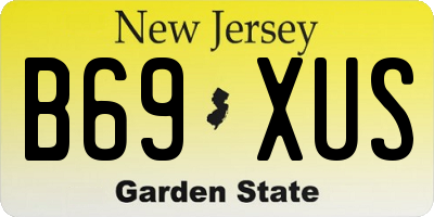NJ license plate B69XUS