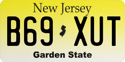 NJ license plate B69XUT