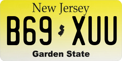 NJ license plate B69XUU