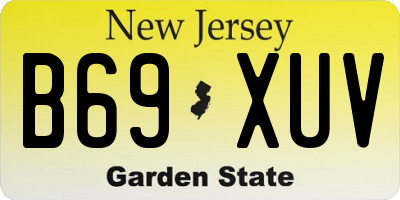 NJ license plate B69XUV