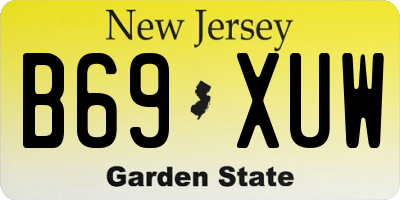 NJ license plate B69XUW