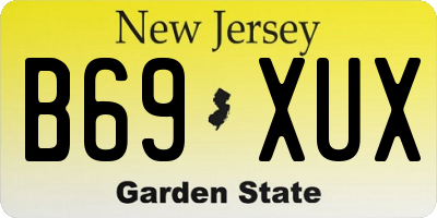 NJ license plate B69XUX