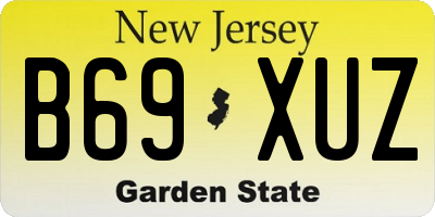 NJ license plate B69XUZ
