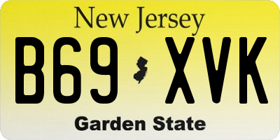 NJ license plate B69XVK