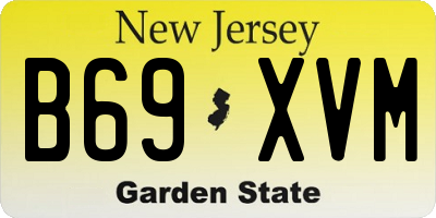 NJ license plate B69XVM