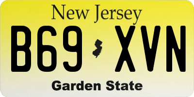 NJ license plate B69XVN