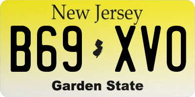 NJ license plate B69XVO
