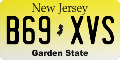 NJ license plate B69XVS