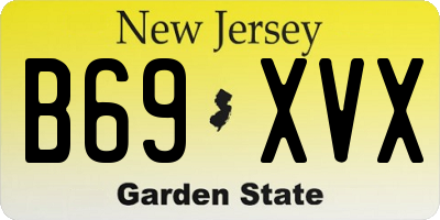 NJ license plate B69XVX