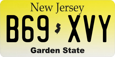 NJ license plate B69XVY