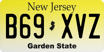 NJ license plate B69XVZ