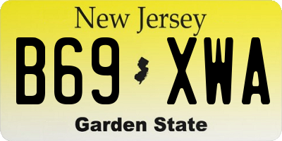 NJ license plate B69XWA