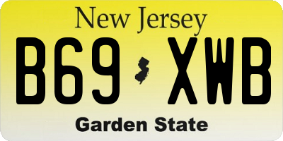 NJ license plate B69XWB